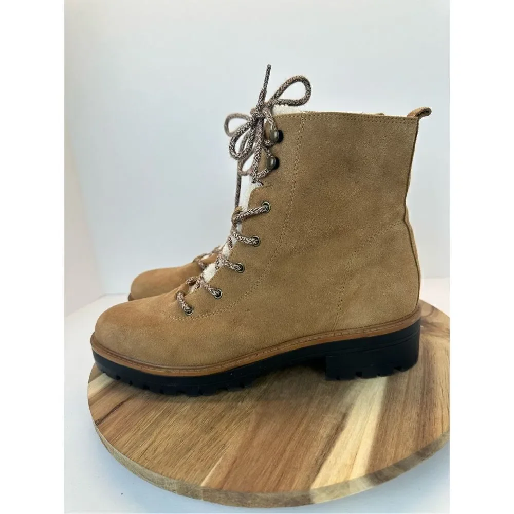 MARC FISHER size 10 IZMA Shearling Hiker Boots Booties Shoes